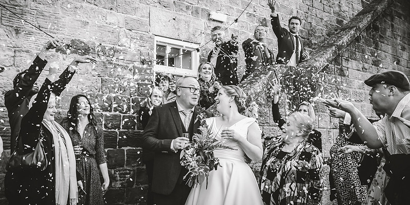 confecting photography in black and white at a sheffield wedding