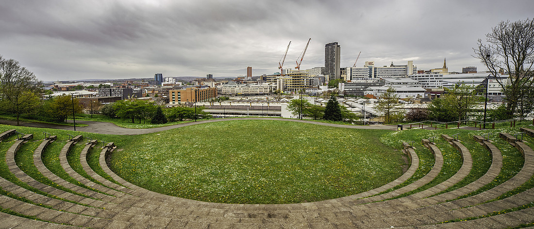 commercial landscape photography of sheffield city centre