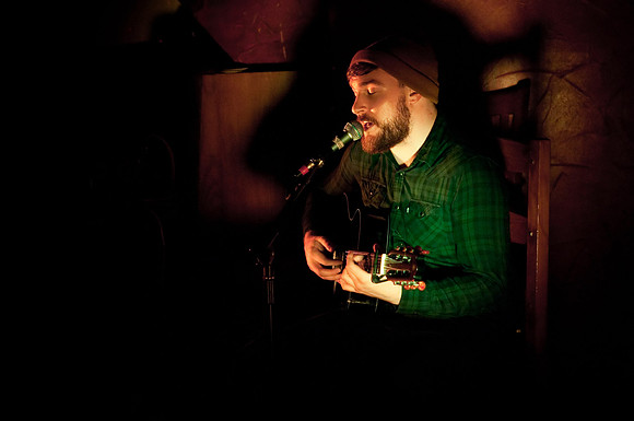 Thomas Matthew Bower performing at Harrisons Music Bar in Sheffield