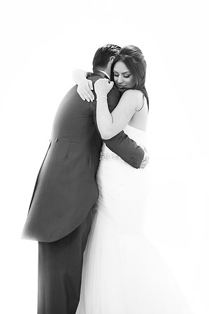 Bride and groom embracing at the Consort Suite in Rotherham by wedding photographer Dan Mogan Photography