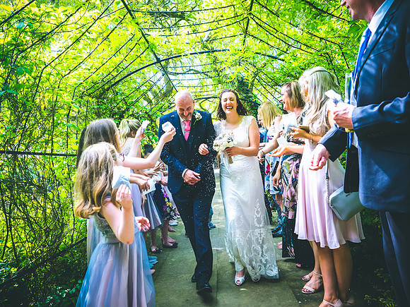 confetti at derbyshire wedding by photographer