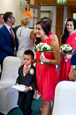 Bridesmaid and pageboy at Sheffield Town Hall Wedding