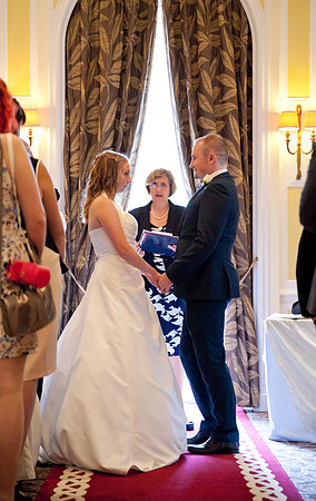Wedding vows at Ringwood Hall near Chesterfield by wedding photographer Dan Mogan Photography