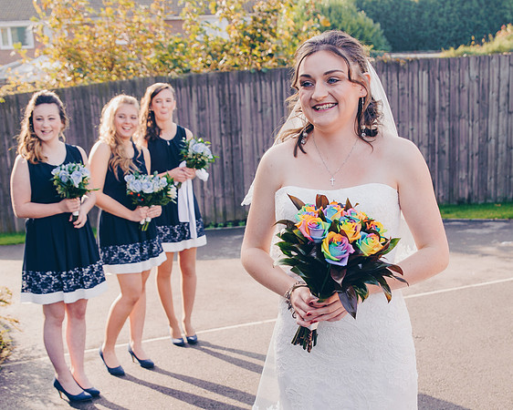 bride and bridesmaids photo by wedding photographer