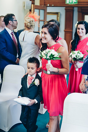 Bridesmaid and pageboy at Sheffield Town Hall Wedding