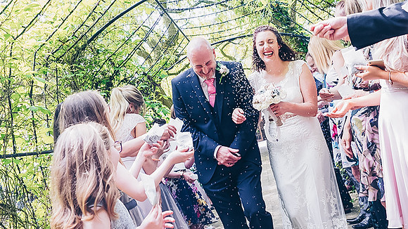 confetti at derbyshire wedding by photographer