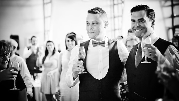 gay wedding couple at manchester same sex wedding