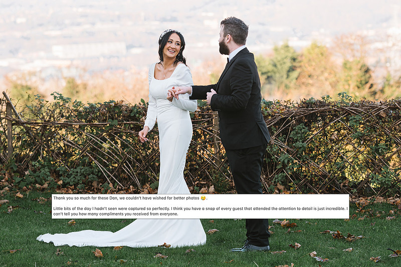 Amazing wedding photography comments from bride and groom of sheffield manor lodge wedding