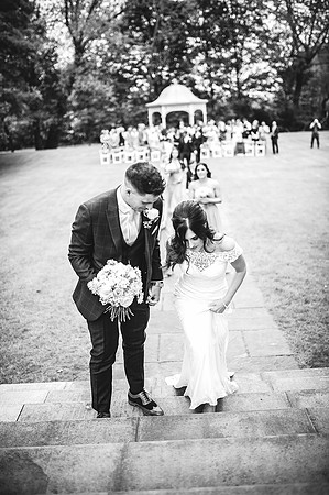 bride and groom after their wedding ceremony at aston hall hotel
