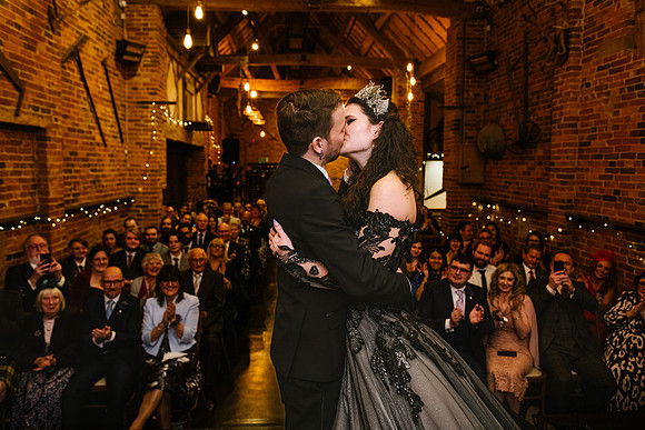 wedding-ceremony-kiss-at-donington-park-farmhouse-leicestershire