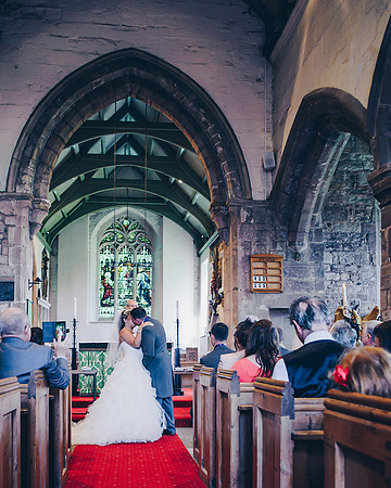 photography of wedding ceremony at aston church in sheffield