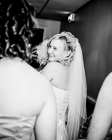 bride getting ready to enter her ceremony ay rotherham holiday inn