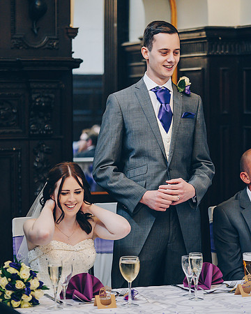 wedding photography of grooms speach at wortley hall in south yorkshire
